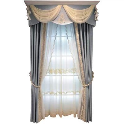 China 2022 new modern simple blue shading nordic curtain insulated curtain 2022 living room bedroom villa atmospheric curtain for sale