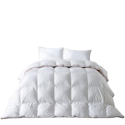 China Hypoallergenic 95% White Goose Down 100 Thread Count Satin Down 200*230cm Pure White Cotton Comforter Double Bed Warm Winter Comforter for sale