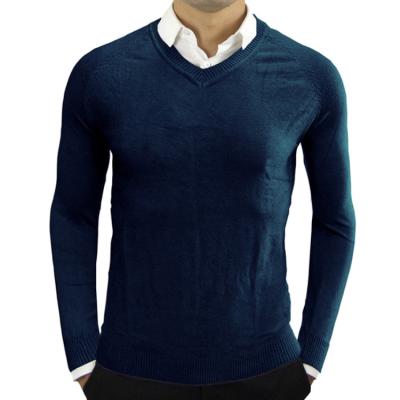 China Breathable OEM Customized Latest V-Neck Long Sleeve Mens Pullover Sweater Sweater Designs For Men for sale