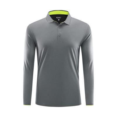 China Custom Logo Knit Long Sleeves Quick Dry 100% Dry Nylon Customized Men's Plain Golf Polo Shirt for sale