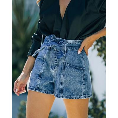 China 2022 Summer Viable Women's Hot Selling Denim Shorts Women's Asymmetrical Cropped Jeans for sale