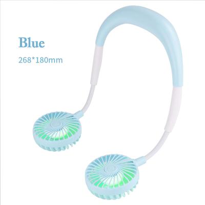 China Colorful Outdoor Lighting Small Outdoor And Indoor Used Personal Portable Neck Fan Hanging for sale