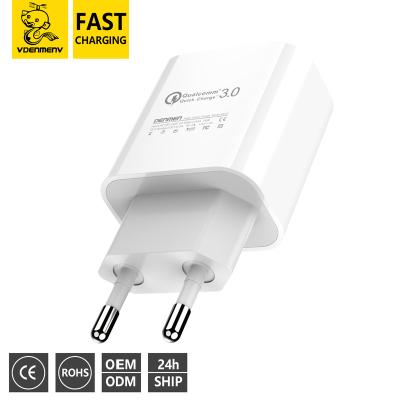 China Mobile Phone DENMEN QC2.0 3.0 Palladium 18W USB-c Smart Wall Charger Adapter Fast Moblie Travel Charger For Iphone 13 for sale