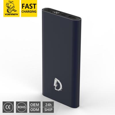 China Fast Charging Support OEM LED Power Bank 10000 Mah Mini Large Capacity CE FCC Safety Certified Slim Portable Power Bank for sale