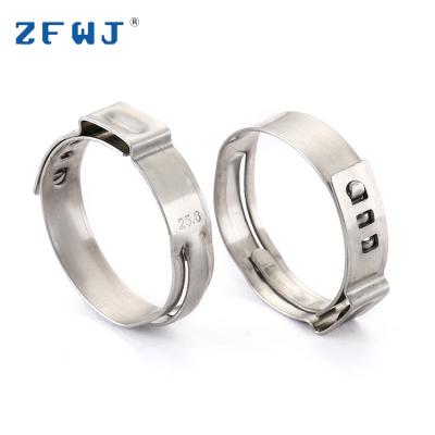 China 23-25.6mm High Quality Industrial Stainless Steel Single Ear Clip Stepless Driving Collar for sale