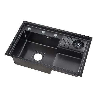 China With Faucet Artifact Black Sink Station Step sus 304 Stainless Steel Outdoor Kitchen Sink With Cup Washer for sale