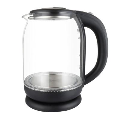 China Hot Selling 360 Degree Rotation Base Plastic Handle 1.8L Glass Electric Water Kettle for sale