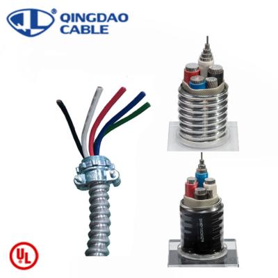 China Industrial metal clad UL listed 1569 MC Lite cable bx aluminum armored cable copper 600volts copper conductor types for sale