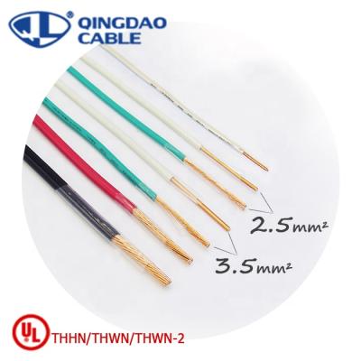 China Industry BV/THHN/THWN/THWN-2 Copper Conductor PVC Insulated 1/2/3/4/5 Core 3.5mm 2.5mm 4mm Single Strand Copper Wire Copper Cable for sale