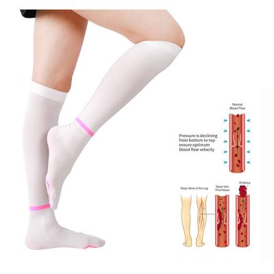 China ITALY Anti-Embolism Machine 15-20mmHg Compression Embolism Anti Embolism Low Knee High Deep Vein Thrombosis Bumps Women Men Inspect Toe Hole for sale