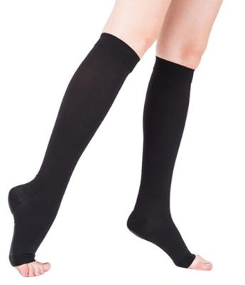 China Anti-Embolism Knee High Toe Medical Compression Socks Open For Varicose Veins Medical Stocking 15-21mmhg for sale