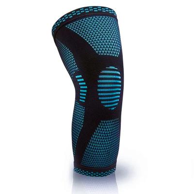 China Sports Adult Safety Spandex Nylon Elastic Knit Compression Knee Brace Support Knee Sleeves for sale