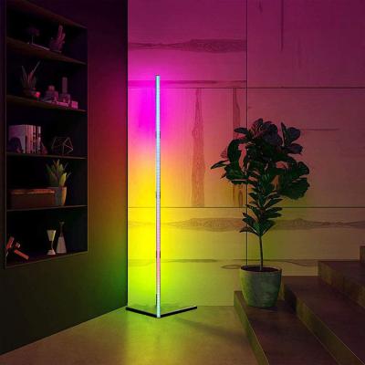 China Modern RGB Dimmable Colorful Changing Tripod Standing Indoor Decorative Metal Led RGB Corner Floor Lamp for sale