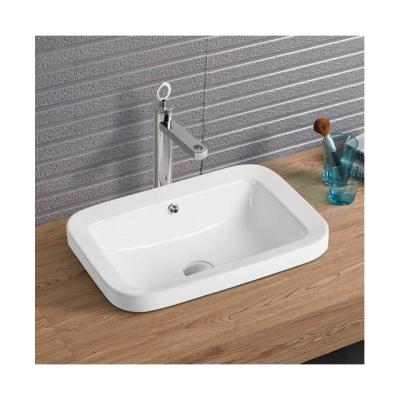 China Modern Bathroom Cabinet Basin Ceramic Hand Wash Basin Semi Recessed Basin 1014 for sale