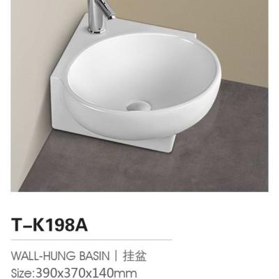 China Pretty Modern Ceramic Triangle Wash Basin Sink T-K198A for sale