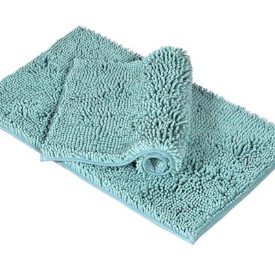 China Viable Slip Non Shaggy Chenille Bath Mat For Bathroom Cover Microfiber Water Absorbent Bath Mat for sale