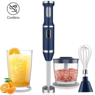 China Car Maker Hot Amazon Direct Cordless Portable Immersion Blender Hand with Beater Beaker Cleaver for sale