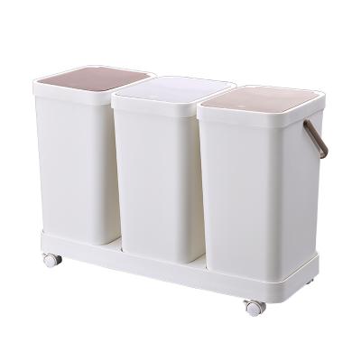 China Eco-friendly PP Household Induction Type Garbage Matching Bins Trash Can Plastic Garbage Bin for sale