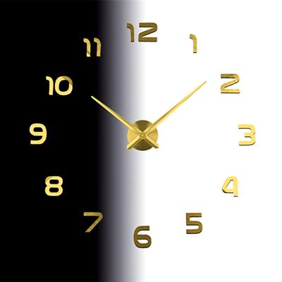 China 2021 Silent Acrylic Sticker Luxury Nordic Minimalist Creative Digital Cheap Home Decorative 3D Digital Modern Size Big Number DIY Wall Clocks for sale