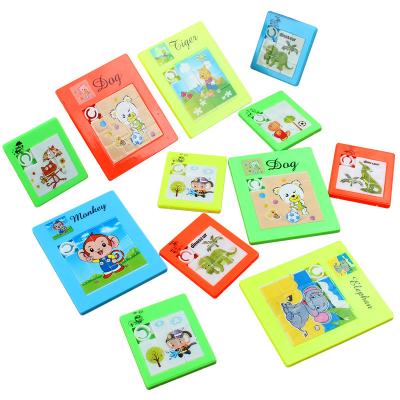 China Baby Nine Puzzle Children's Toy Palace Grid Pig Idiom Game Animation Slide Puzzle Huarong Plastic Road for sale