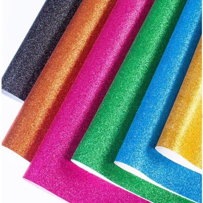 China Waterproof Synthetic Glitter Faux Leather Foil Glitter PU Leather Fabric for Bags Shoes Craft Apparel Accessories for sale