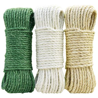 China Wholesale 50M/Roll 6mm High Tenacity Natural Jute Twine Vintage Sisal Rope String Twine For Crafts Gardening Decor for sale