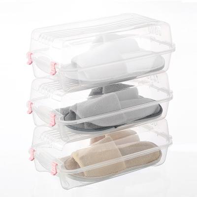 China AJ Sneaker Box Shoe Organizer Foldable Clear Shoe Minimalist Plastic Storage Box for sale