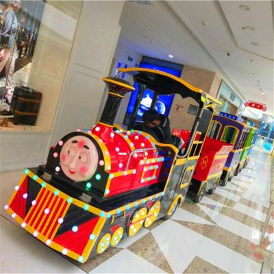 China Outdoor / Indoor FRP+steel Trackless Train Amusement Park Railless Ride For Christmas for sale