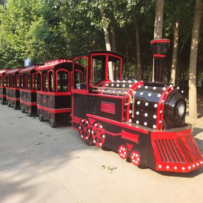 China FRP+steel amusement park train for sale new design geared amusement park train electric trackless tower train for sale for sale