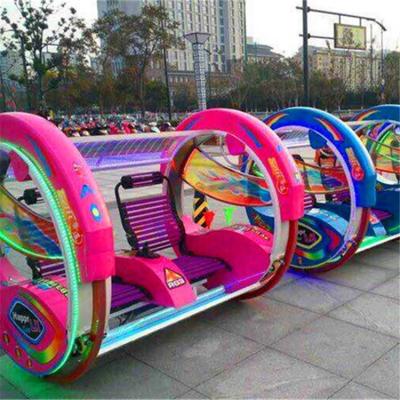 China FRP+steel 360 degree square electric outdoor double music happy car for square equipment for sale for sale