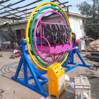 China FRP+steel amusement rides trailer mounted electric gyrpscope human gyroscope for sale