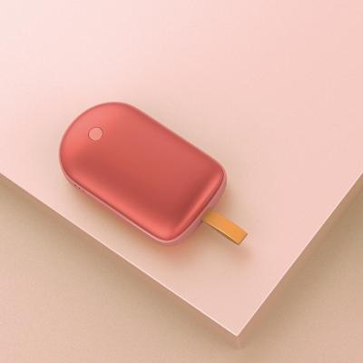 China 2021 New Design 5000mAh Ice Cream Hand Warmer Power Bank USB Reusable Hand Warmer Practical Hand Warmer Heater for sale