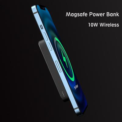 China 2021 Newest Support 5000mAh Portable Magnetic Wireless Power Bank Fast Charging for sale