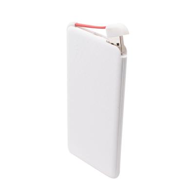 China Super Thin Super Slim Promotional Power Bank With Cable 5000mah Power Bank For Promotion for sale