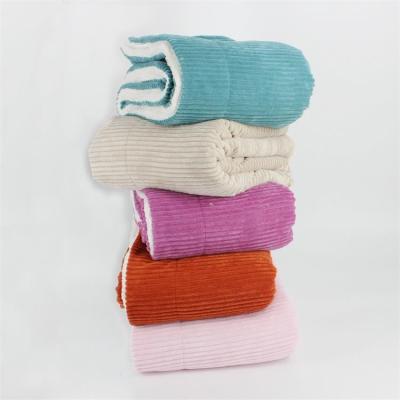 China Cheap Winter Anti-pilling Comfortable Corduroy Fleece Loose Fabric Bonded Sherpa Blanket for sale