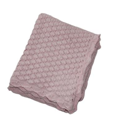 China Wholesale 100%Cotton China Super Soft Solid Crochet Baby Blanket Anti-pilling for sale