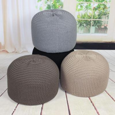 China (Size) Adjustable BSCI Audited Chunky Crochet Round Stool Ottoman Supplier for sale