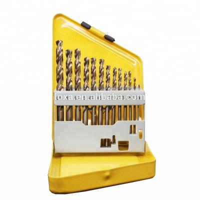 China M35 M2 Drill Holes Metal Drilling Holes Straight Shank Twist Drill HSS Tool Bit Long 13/19/25 PCS Set for sale