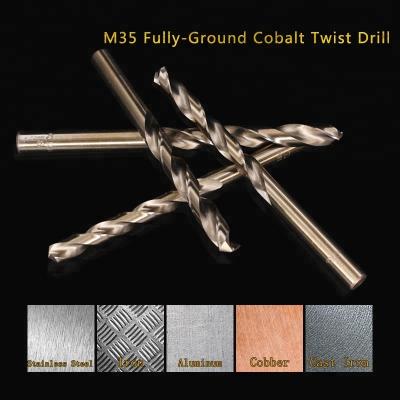 China Drilling Holes HSS-CO Cobalt M35 High Speed ​​Steel Metal Grinding HSS Twist Bits Drill For Aluminum High Quality for sale