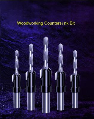 China Round Metal Drilling HSS 4 Flute Shank Wood Countersink Drill Bit For Wood Screw for sale