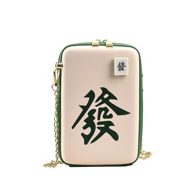 China Lady INS personality creative funny mahjong internet news texture mobile phone bag celebrity one-shoulder cross-body chain women for sale