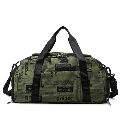 China Multi-function waterproof custom graffiti graffiti spot sports dry and wet separation shoe compartment independent luggage bag for sale