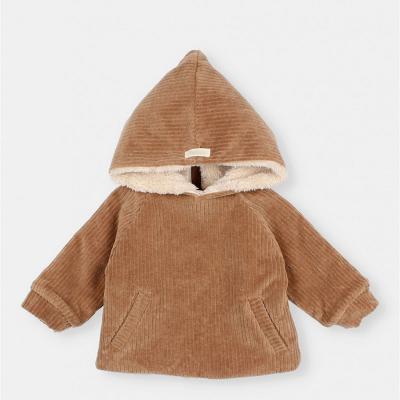 China Anti-wrinkle Winter Baby Gear Fleece Thick Sherpa Corduroy Zipper Kids Hoodie Clothing Set for sale