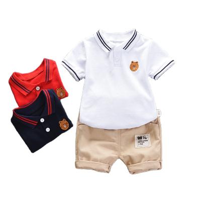 China Fashion\Baby Boy Comfortable\Durable Clothes Hot Sale Summer Kids Boys Clothes Set Handsome Boys Outfit Sets 2 Piece Shirts And Shorts for sale