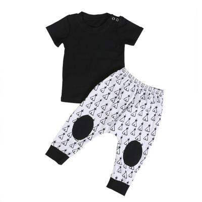 China Wholesale Casual Kids Boy Clothes Summer Clothing Sets Kids Boys Milk Silk Outfits Set for sale