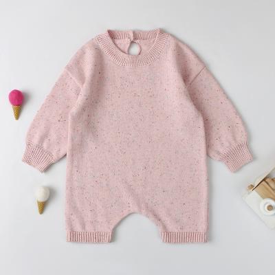 China Boutique Breathable Infant Baby Cute Romper Sleeveless Jumpsuit Clothes Kids Infant Knit Pink Dapple Overall for sale