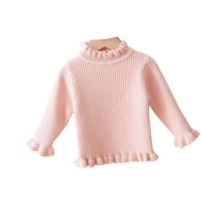 China Turtle Viable Solid Base Neck Sweater Ruffle Sweater Baby Long Sleeve Autumn Clothes for sale