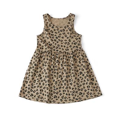 China Cute Girls Leopard Pint Dress Princess Dress For Summer Children Baby Girl Sleeveless Anti-Static Children for sale