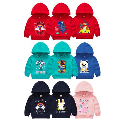 China Custom Cartoon Printed Sport Wear Breathable Long Sleeve Little Kids Boy Hoodie Pullover Tops for sale