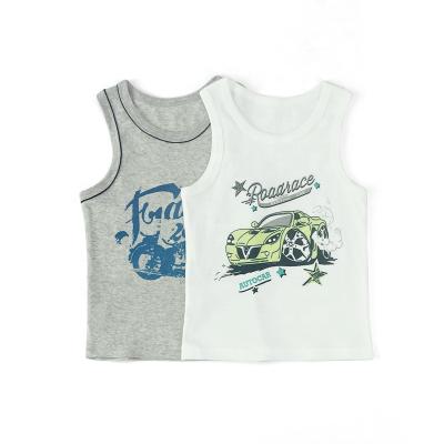 China RTS Summer Children Clothing Tops Cartoon Pattern Baby Boy Breathable Vest T-Shirt for sale